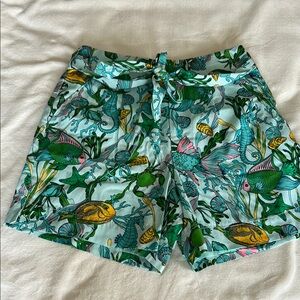 NWT Kate Spade high-rise shorts in tropical under the sea print